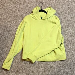 Old Navy Neon Yellow Cropped Hoodie Sweater